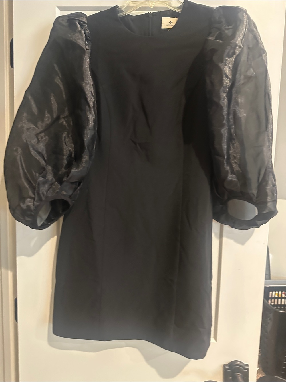 Tuckernuck Black Puff-Sleeve Mini Dress